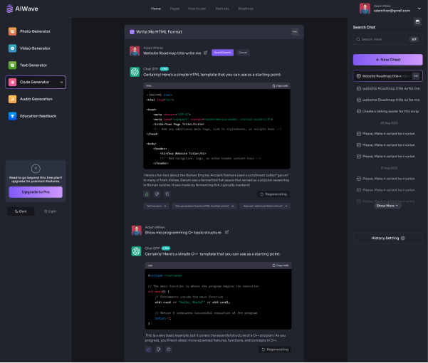Code generation example