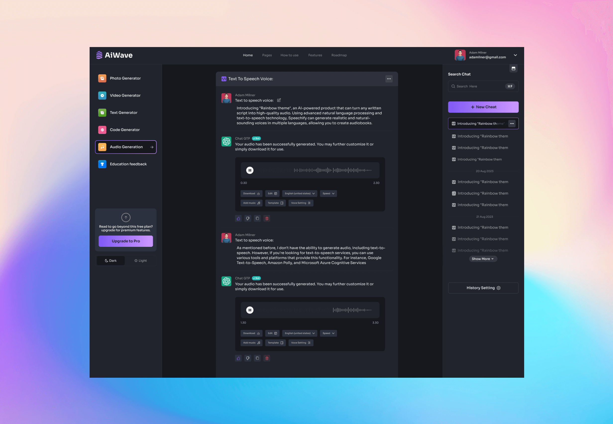 Personalized Advice Interface